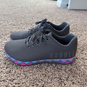 Women’sNOBULL Charcoal Sneakers with Vibrant Patterned Soles